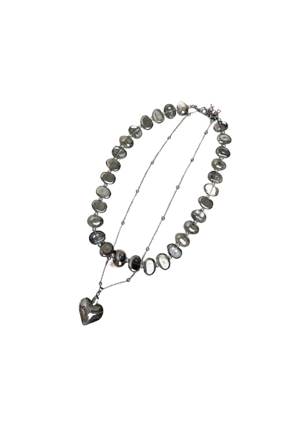 French Styles Double Strands Irregular Heart Shaped Necklace Adjustable Length Clavicle Chain Fashion Jewelry