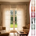 thumbnail image 1 of French Styles Girly Lace Curtains with Ruffled Edges, Semi-Blackout Polyester Drapes for Living Room, Bedroom Bay Windows, Balcony, Vintage Aesthetic, 1 Panel, Multiple Colors, 1 of 6