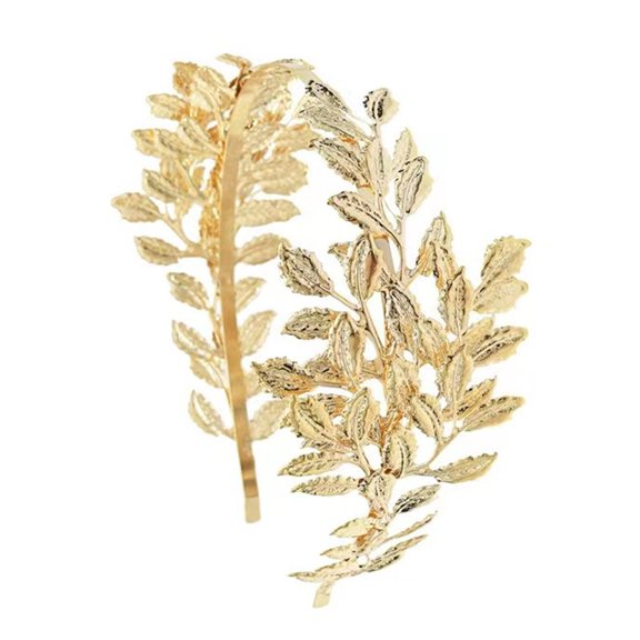 French Styles Gold Leaf Hairband Bride Crownpiece Hair Vine Wedding Headpiece