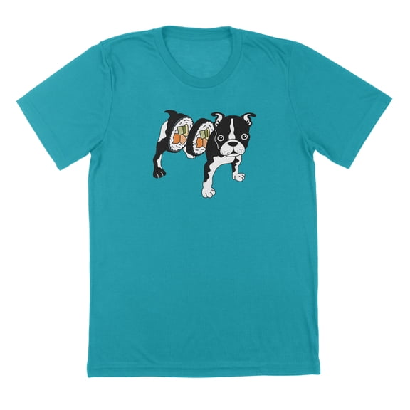 French Sushi Humor Graphic Tropical Blue Mens T-Shirt