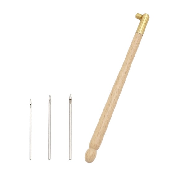 French Tambour Embroidery Hook Set with Beech Wood Handle Interchangeable Needles for Beading Sequins Crochet Craft Sewing Tools Kit