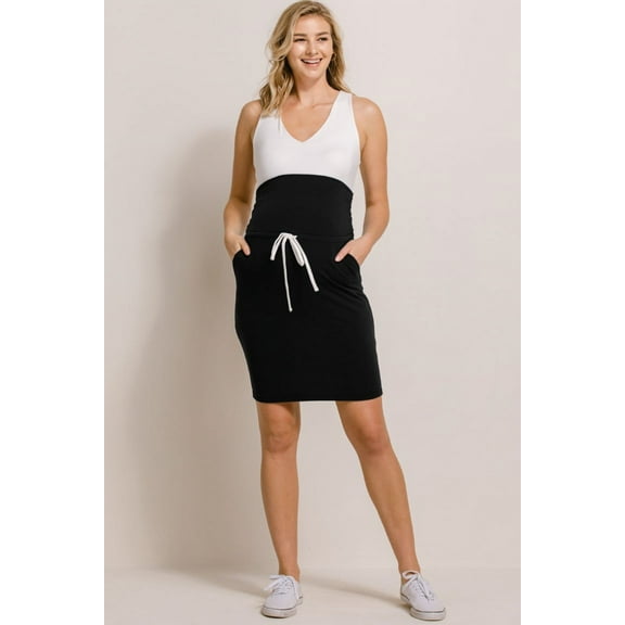 French Terry Maternity Skirt with Waist Band and Drawstring