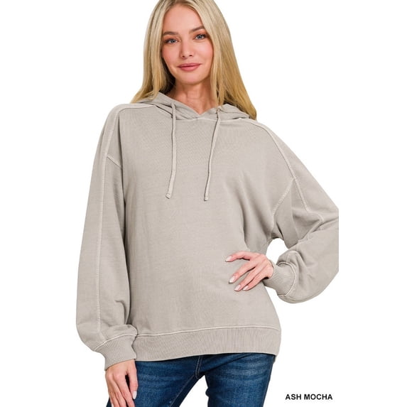 French Terry Pigment Dye & Enzyme Washing Hoodie