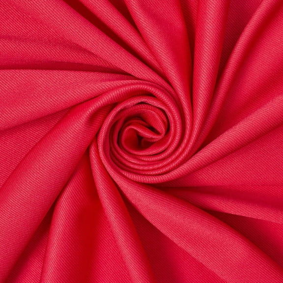 French Terry Stretch Twill Polyester Spandex (61/62 Inch) Mediumweight Soft Fabric By The Yard - For Sewing Apparel, Costumes, & More - Red (1 Yard)