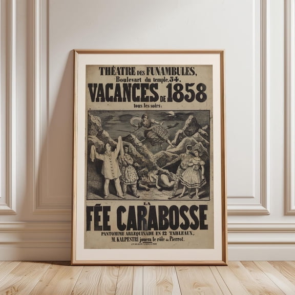 French Theatre Fée Carabosse Playbill Wall Decor Unframed Paper Print