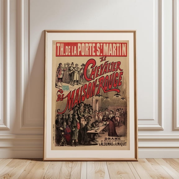 French Theatre Maison Rouge Playbill Wall Decor Unframed Paper Print