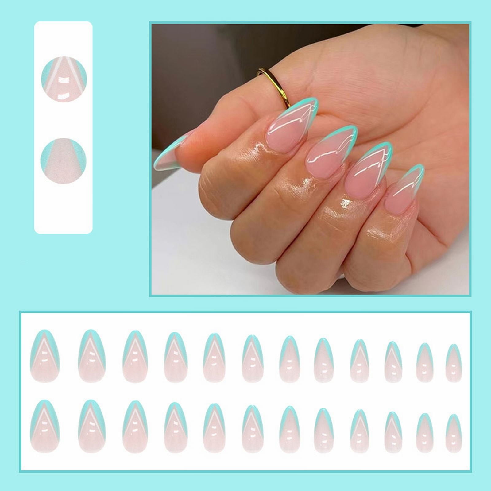 French Tip on Nails on Acrylic Nails Coffin Clear Clear Nail plus