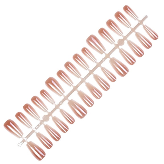 French Tip Press on Nails Long Coffin False Nail Gradient Fake Nails Full Cover