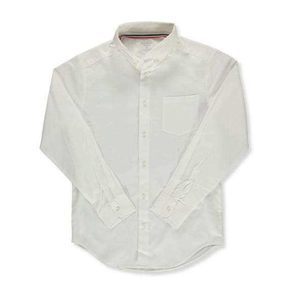 French Toast Adult's L/S Oxford Shirt - white, m (Big Boys)