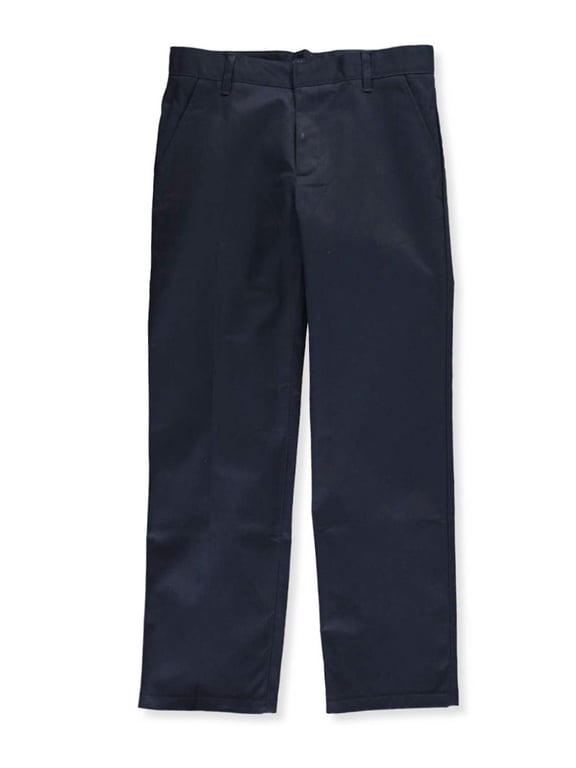 Big Boys' Husky Flat Front Wrinkle No More Double Knee Pants (Husky Sizes)