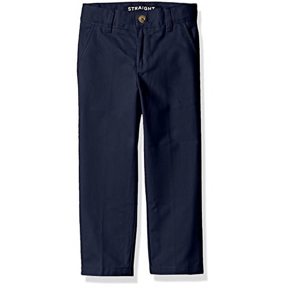 French Toast Big Boys' Straight Leg Twill Pant, Navy, 16
