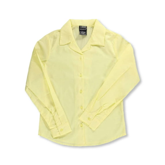 French Toast Big Girls’ L/S Notched Collar Blouse (Sizes 7 - 20) Color: yellow Size: 20