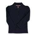 thumbnail image 1 of French Toast Big Girls' L/S Stretch Pique Polo Shirt (Sizes 7 - 16) - navy, 10 - 12 (Big Girls), 1 of 1