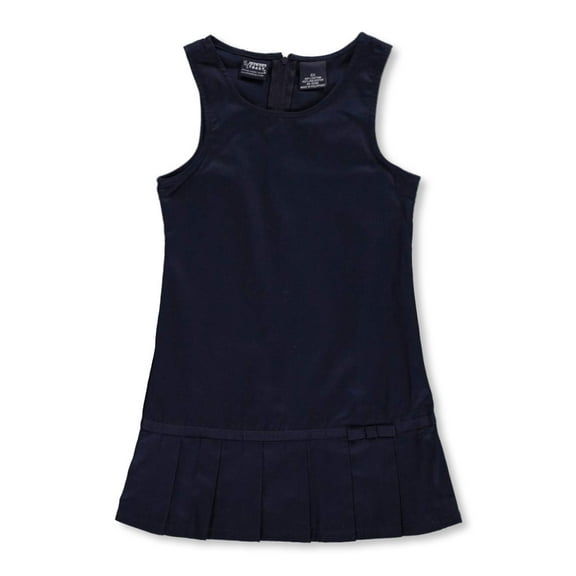 French Toast Big Girls’ "Pleat Bow" Jumper (Sizes 7 - 14) Color: navy Size: 10