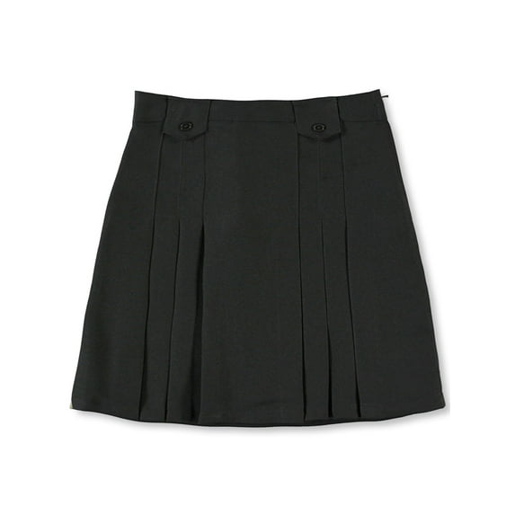 French Toast Big Girls' Pleat and Tab Skirt (Sizes 7 - 20) - black, 20 (Big Girls)