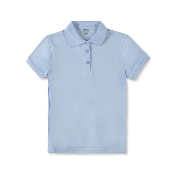 French Toast Girls' Picot Collar S/S Polo Color: blue Size: 14.5/16.5