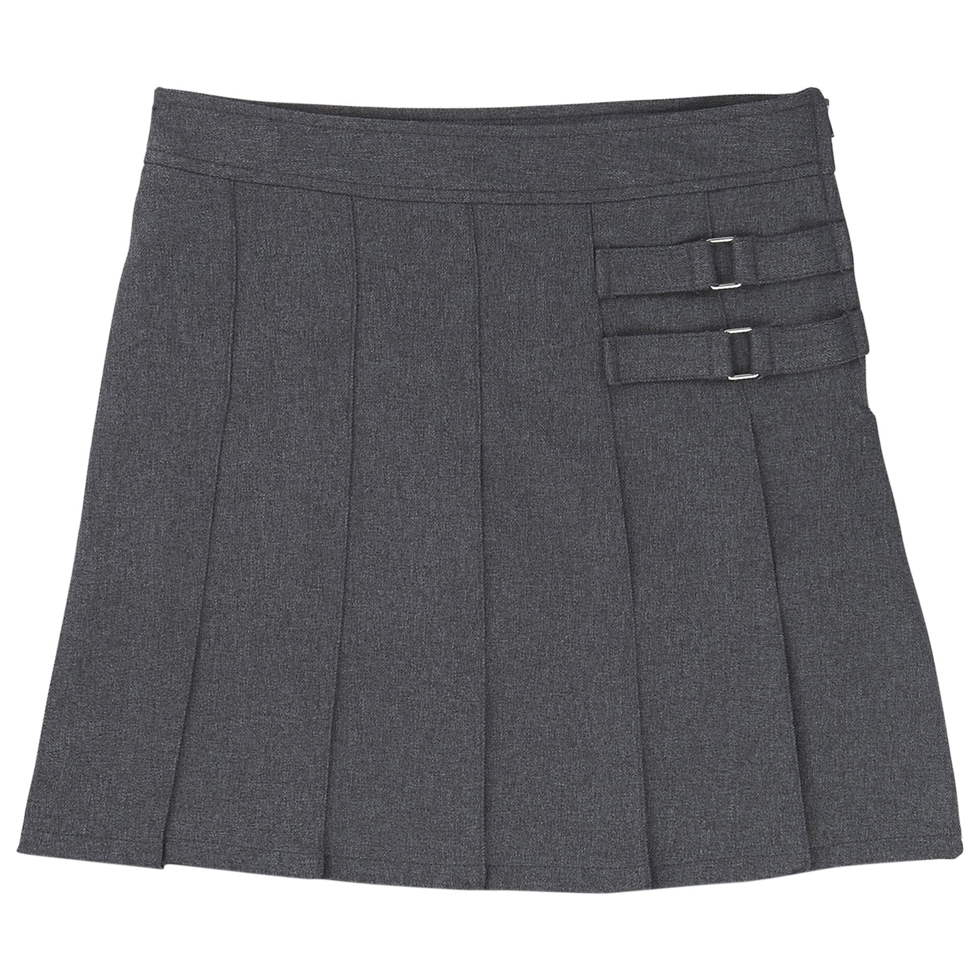 French Toast Big Girls' Plus Two Tab Pleated Skort - gray, 18.5 (Big Girls Plus)