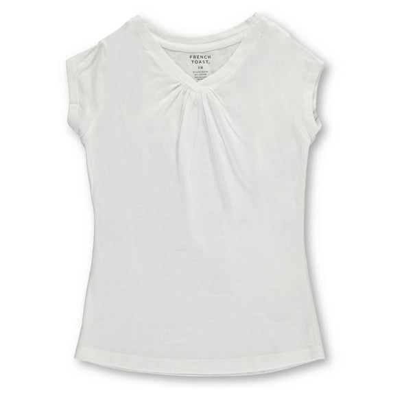 French Toast Big Girls' Ruched V-Neck T-Shirt (Sizes 7 - 16)