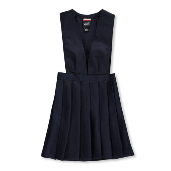 French Toast Big Girls’ "Stacy" V-Neck Wide Strap Jumper (Sizes 7 - 20) Color: navy Size: 20