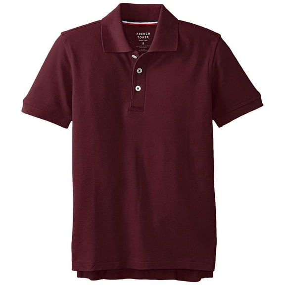 French Toast Boys 2T-4T Short Sleeve Pique Polo Burgundy 4T