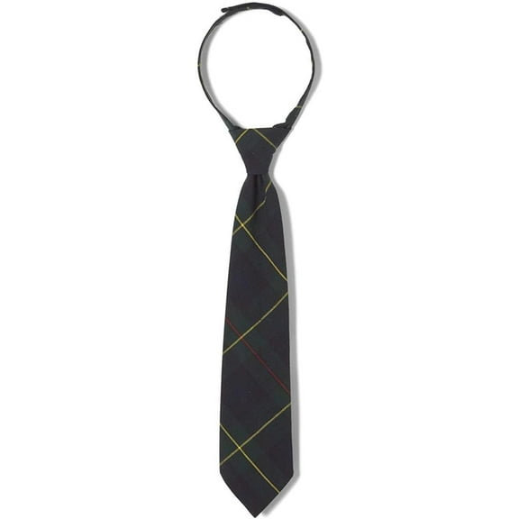 French Toast Boys' Adjustable Tie-4-7, Green Plaid, 4-7