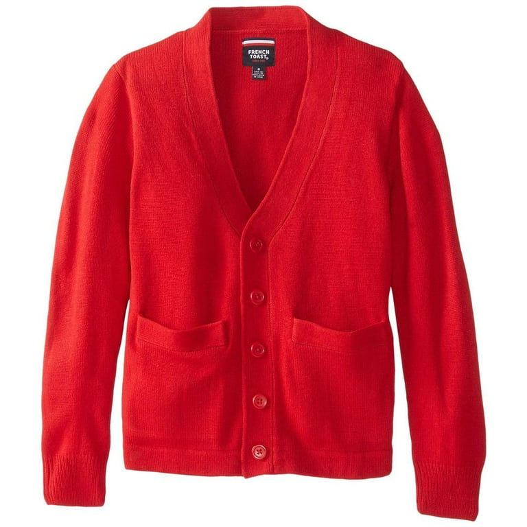 Boys red hot sale cardigan sweater