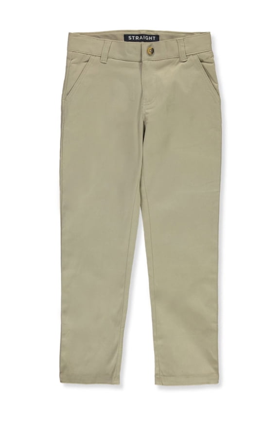 Boys Adjustable Waist Stretch Straight Fit Chino Pant