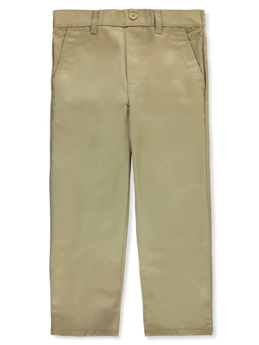French Toast Boys' Flat Front Wrinkle No More Relaxed Fit Pants Khaki