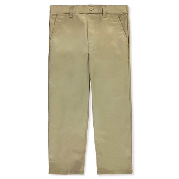French Toast Boys' Flat Front Wrinkle No More Relaxed Fit Pants khaki