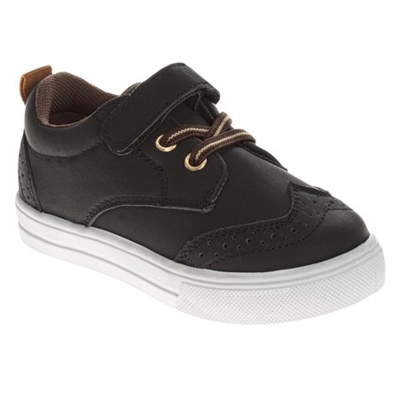 French Toast Boys' School Shoes Lace Up Casual Sneakers Back to School .(Toddler/Little Kids) - Black/Brown , Size: 10