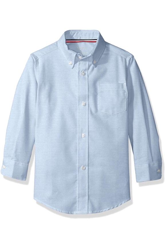 Boys Long Sleeve Button Down Oxford Shirt, Blue, 16