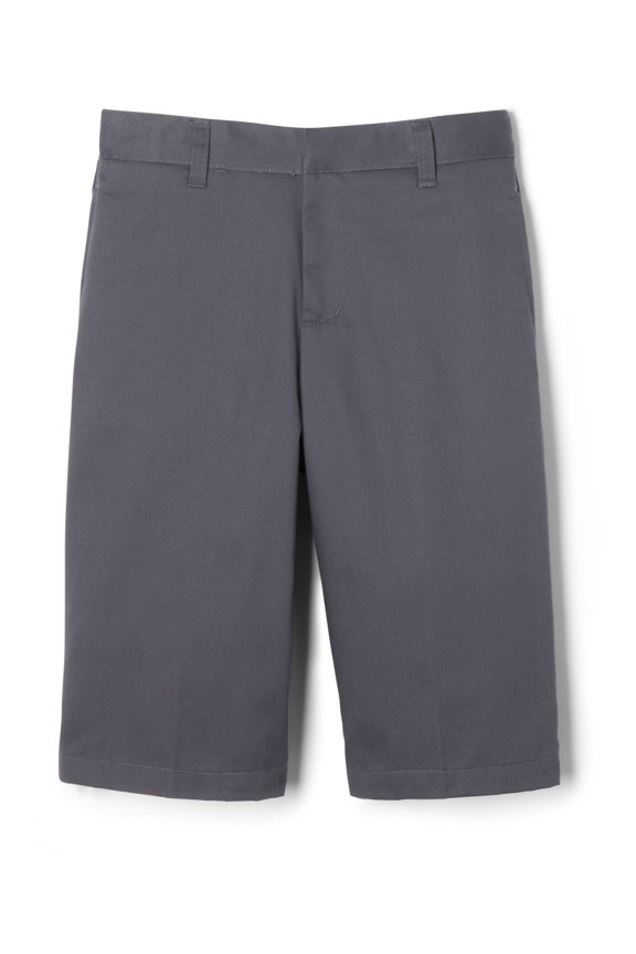 Boys School Uniform Adjustable Waist Twill Flat Front Shorts, Sizes 4-20 & Husky