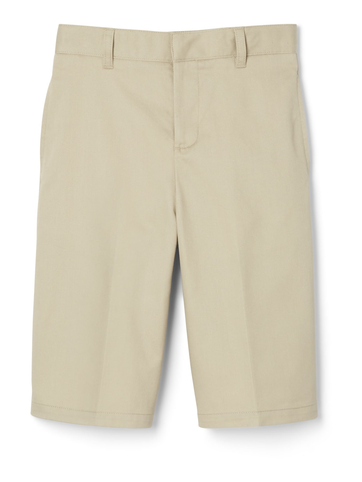 French Toast Boys School Uniform Adjustable Waist Twill Flat Front Shorts, Sizes 420 & Husky
