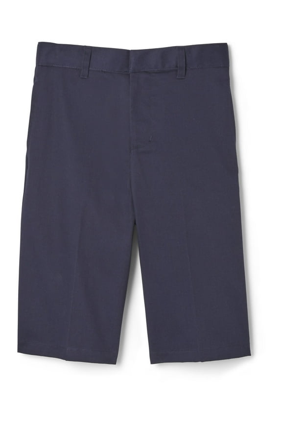 Boys School Uniform Adjustable Waist Twill Flat Front Shorts, Sizes 4-20 & Husky
