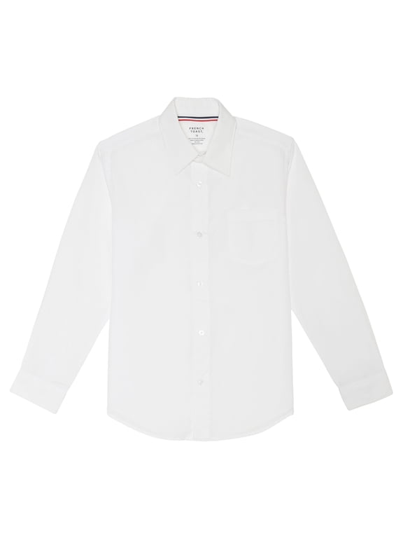 Boys School Uniform Long Sleeve Classic Button-Up Dress Shirt, Sizes 4-20 & Husky