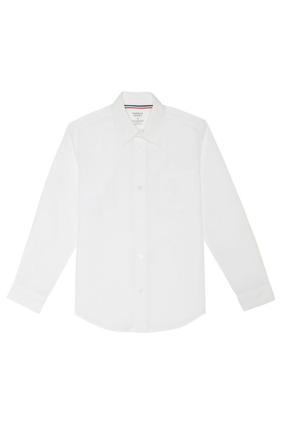 Boys School Uniform Long Sleeve Classic Button-Up Dress Shirt, Sizes 4-20 & Husky