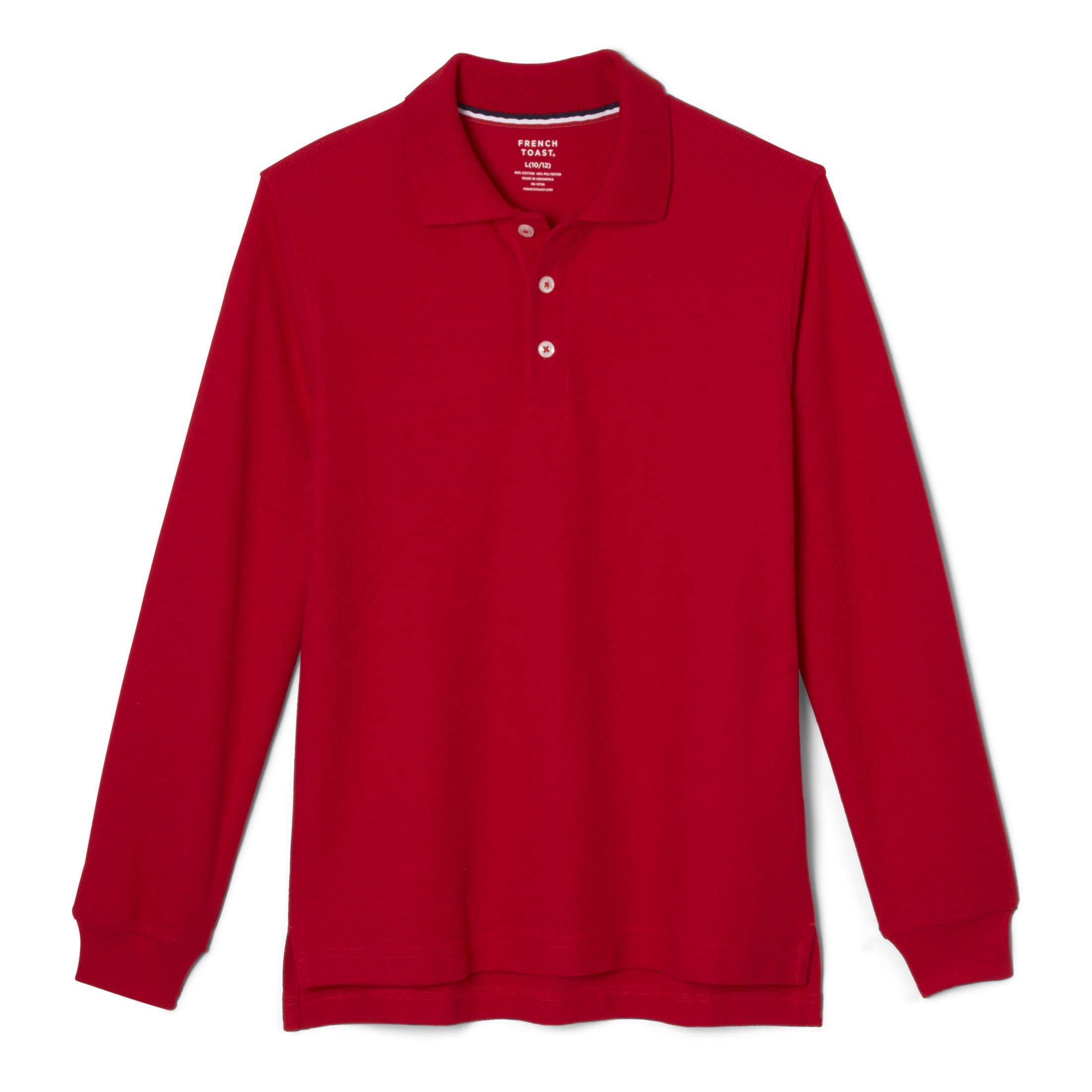 French Toast Boys School Uniform Long Sleeve Pique Polo Shirt, Sizes 4-20