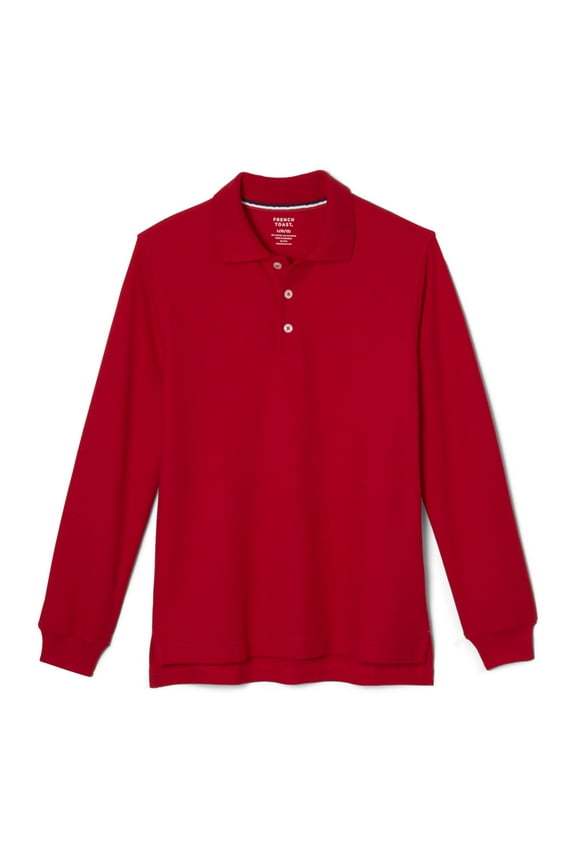 Boys School Uniform Long Sleeve Pique Polo Shirt, Sizes 4-20