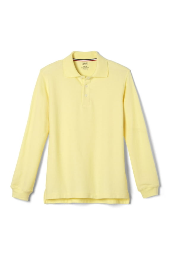 Boys School Uniform Long Sleeve Pique Polo Shirt, Sizes 4-20