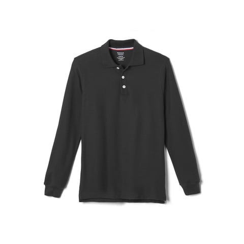 Boys School Uniform Long Sleeve Pique Polo Shirt, Sizes 4-20