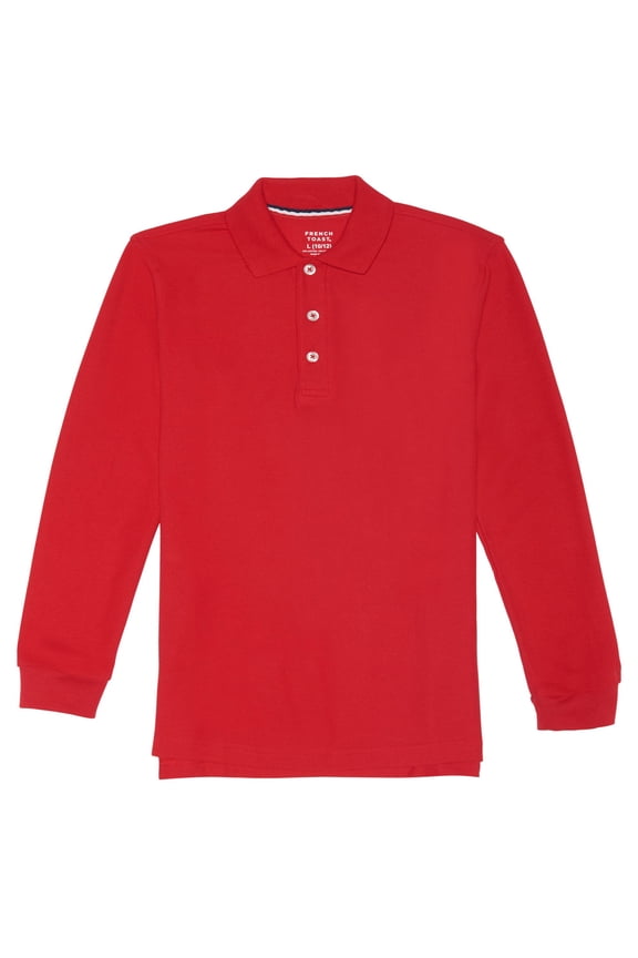 Boys School Uniform Long Sleeve Pique Polo Shirt, Sizes 4-20