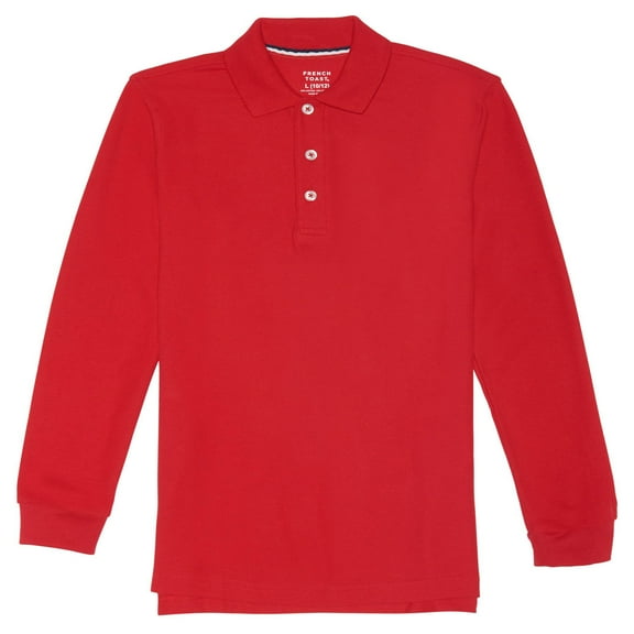 French Toast Boys School Uniform Long Sleeve Pique Polo Shirt, Sizes 4-20