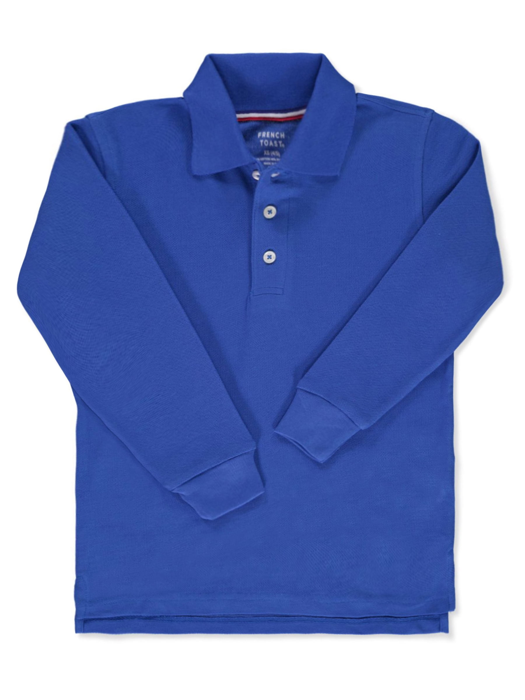 French Toast Boys School Uniform Long Sleeve Pique Polo Shirt, Sizes 4-20