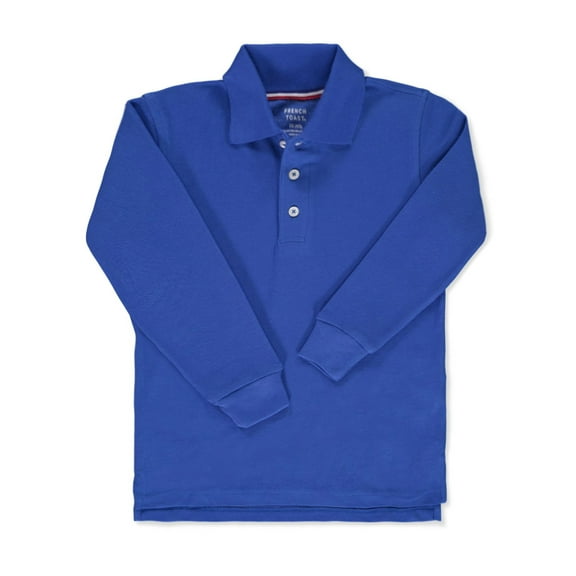 French Toast Boys School Uniform Long Sleeve Pique Polo Shirt, Sizes 4-20