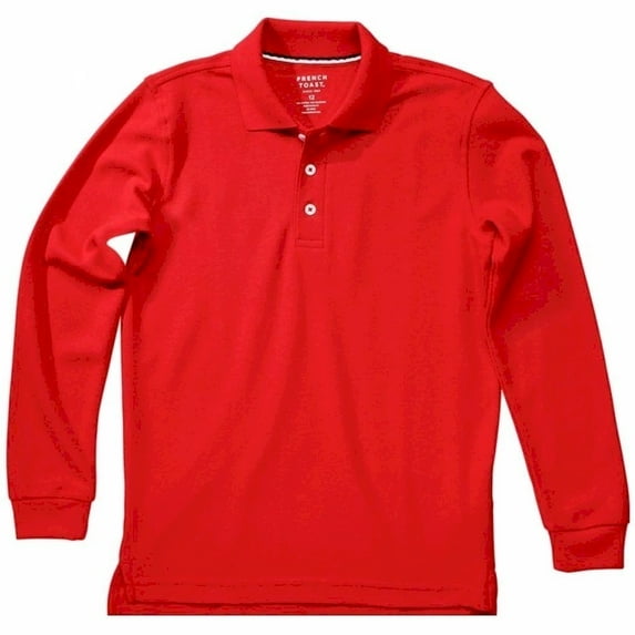 French Toast Boys School Uniform Long Sleeve Pique Polo Shirt, Sizes 4-20