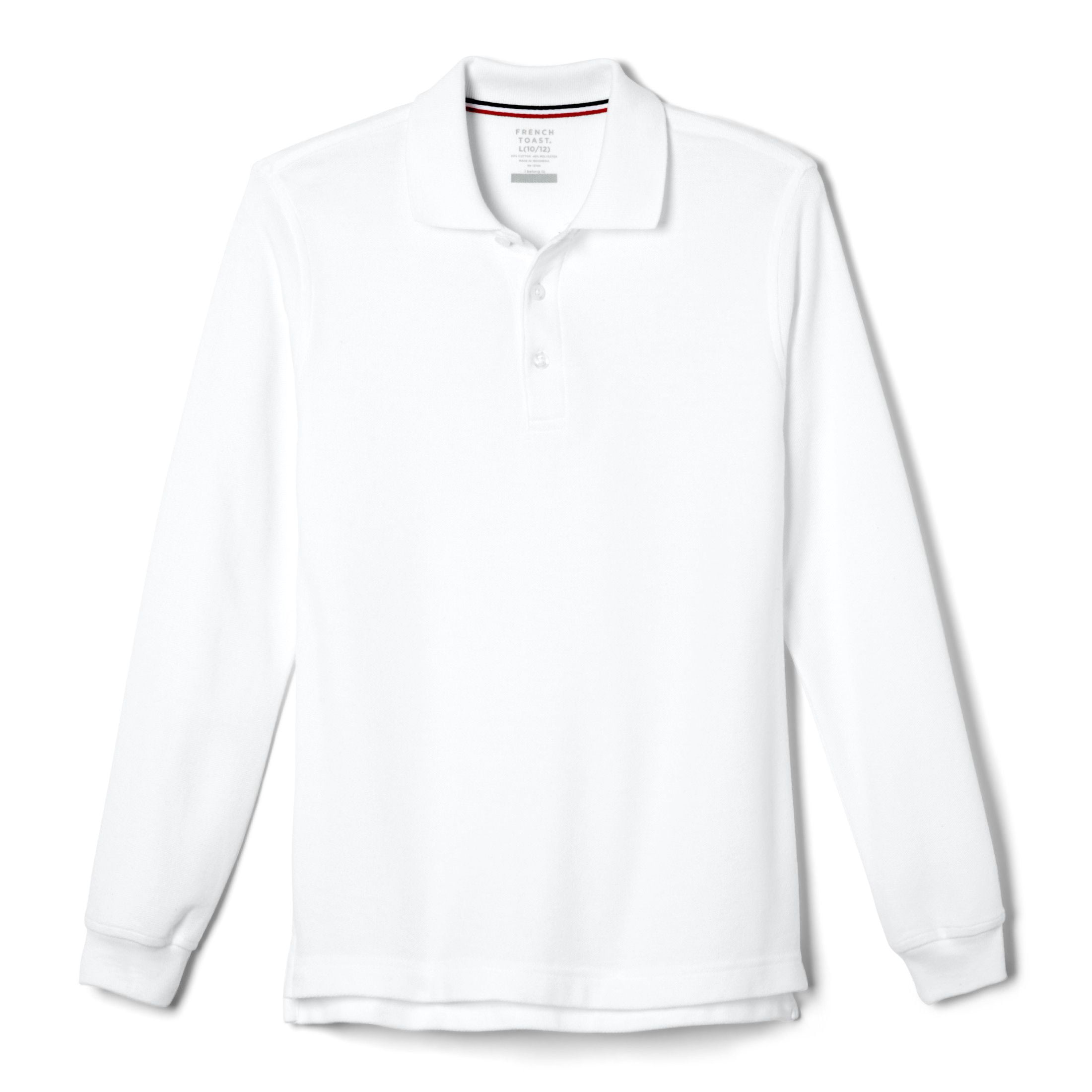 French Toast Boys School Uniform Long Sleeve Pique Polo Shirt, Sizes 4-20