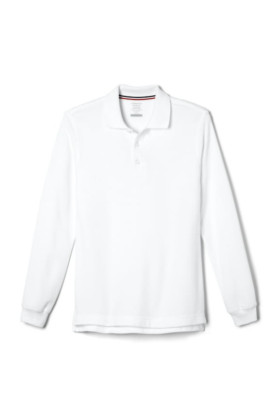 Boys School Uniform Long Sleeve Pique Polo Shirt, Sizes 4-20