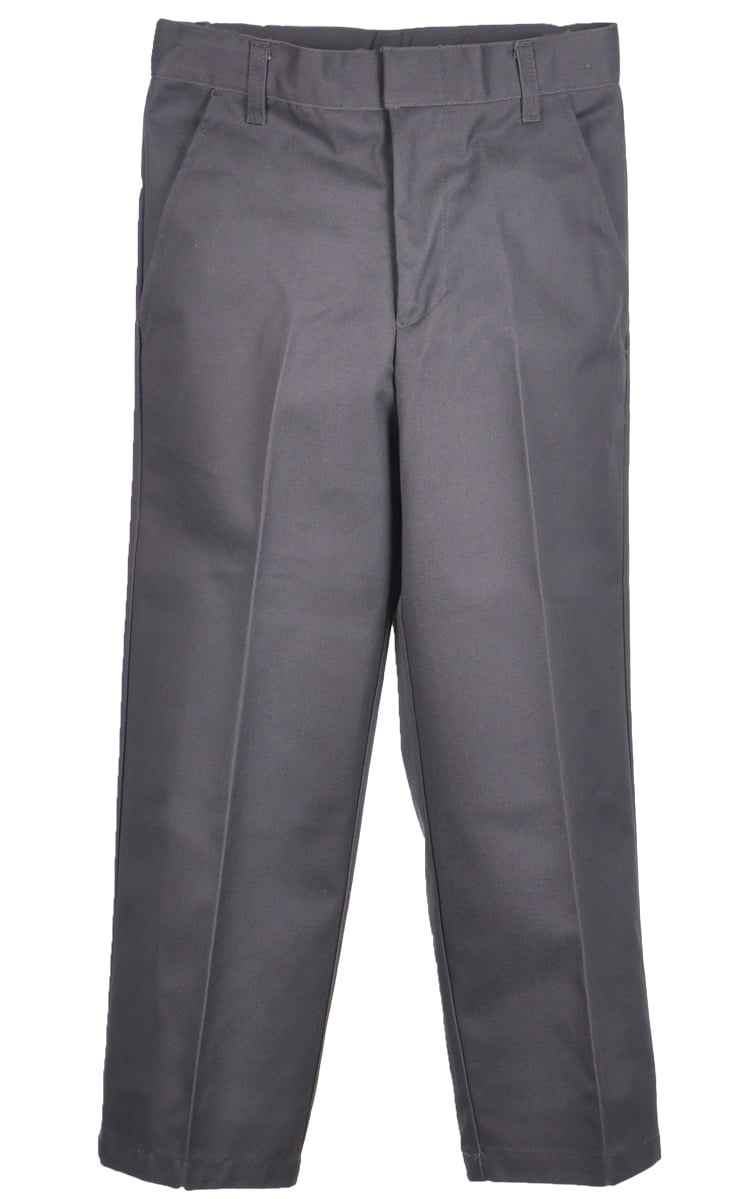 French Toast Boys' Wrinkle No More Relaxed Fit Pants gray, 18 (Big