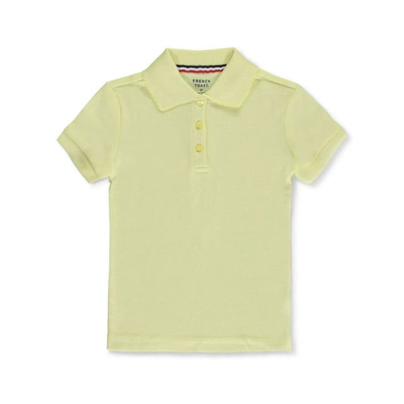 French Toast Girls' Picot Collar S/S Polo Color: yellow Size: 2t