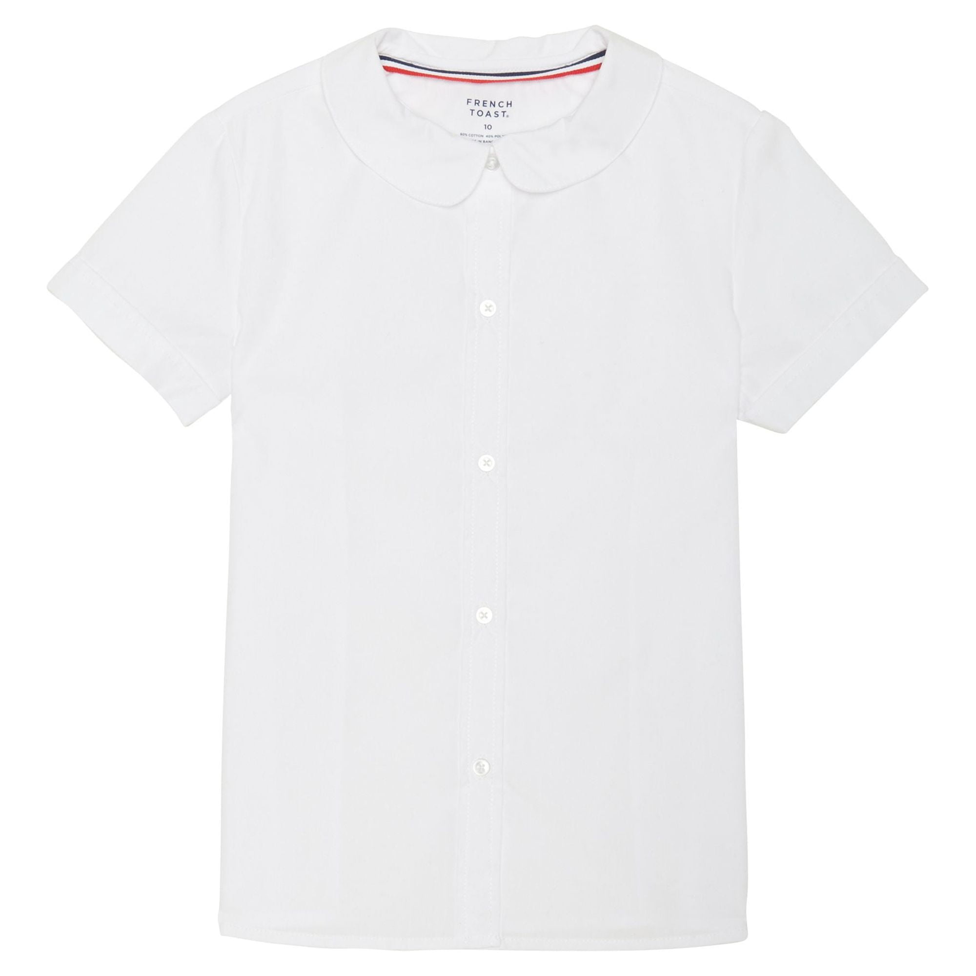 Girls School Uniform Short Sleeve Modern Peter Pan Collar Blouse, Sizes 4-20 & Plus